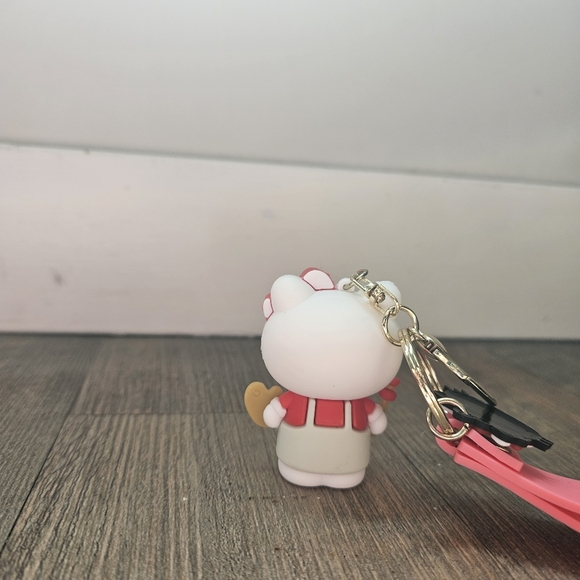 Hello Kitty Sanrio Keychain With Strap Bag Tag Painter Artist Kawaii - Picture 4 of 9